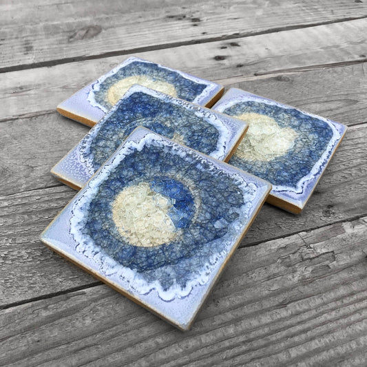Dock 6 Pottery - Square Coaster - Periwinkle - Individual Coaster