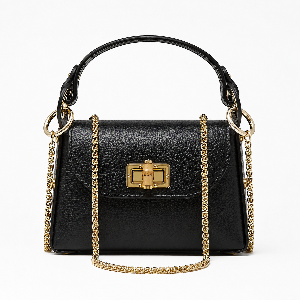 German Fuentes Handbags - GF1075 GENUINE ITALIAN LEATHER  BAMBOO CLASP, CROSSBODY BAG