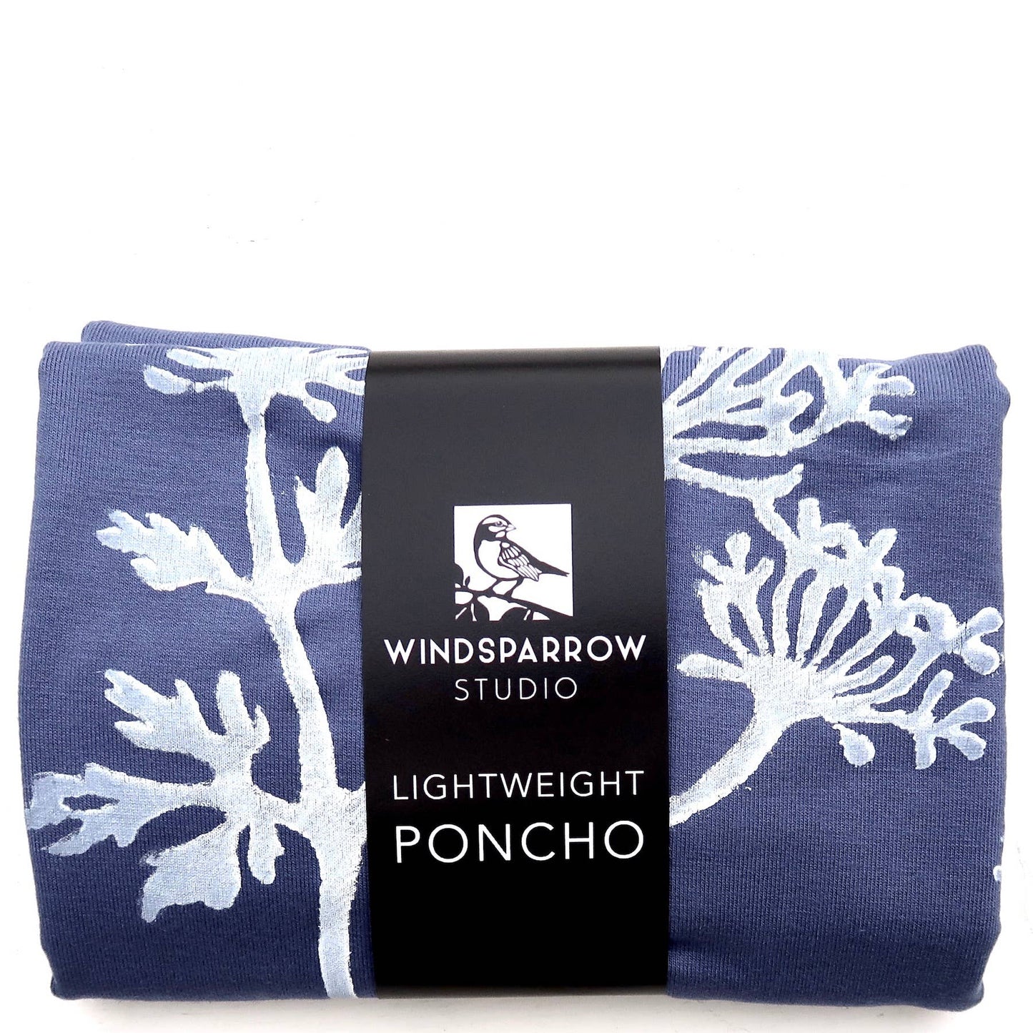 Windsparrow Studio - Lightweight Poncho - Parsley (white ink)