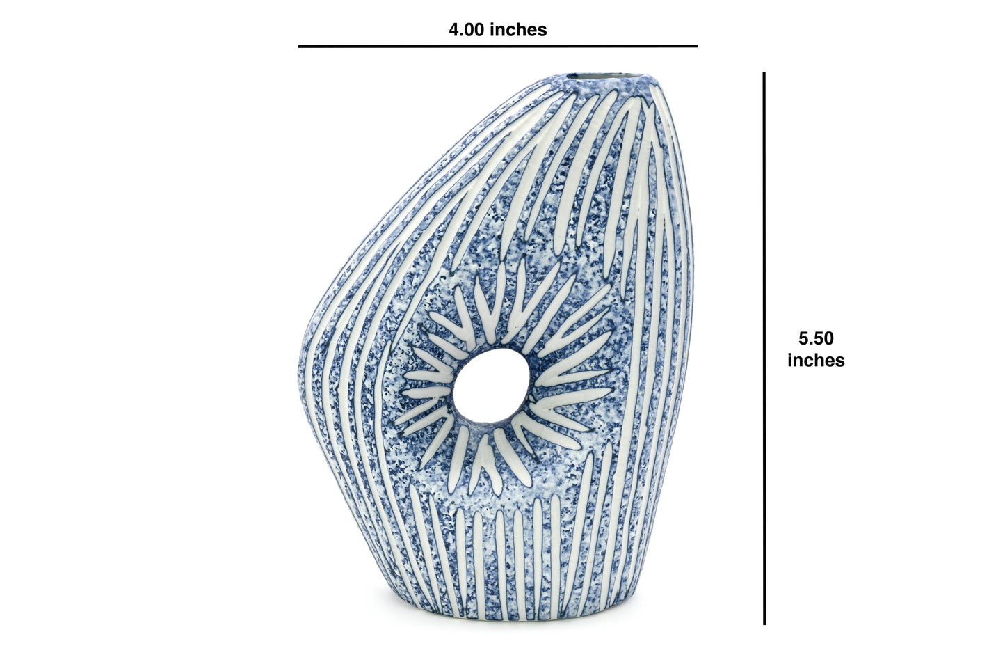 Art Floral Trading LLC - 323W16BLUE SPEZIA MINI M-Handcrafted Porcelain Bud Vase