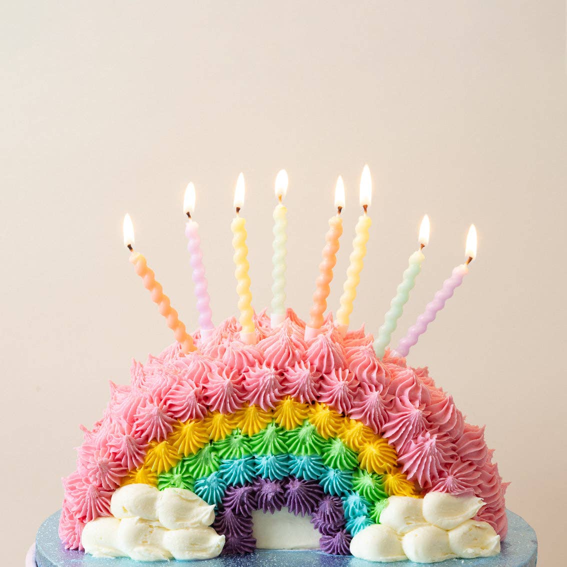 Talking Tables USA - Home, Birthday, Games & Seasonal Decor - Pastels Twirl Birthday Candles - 8 Pack | Cake Candles |