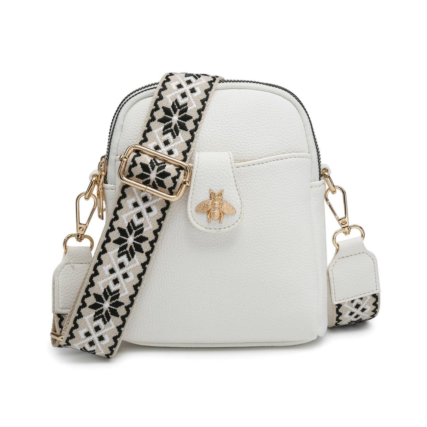 Papaya Fashion Ltd - B23001 Cross Body Handbag with double zip top sections