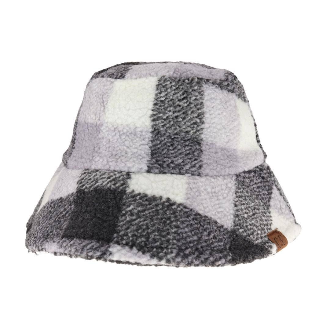 C.C Beanie - Buffalo Check Sherpa C.C Bucket Hat BK4036