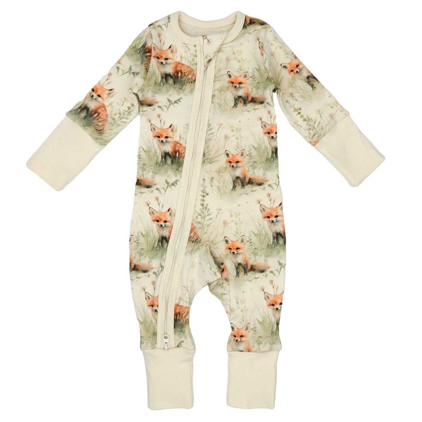 Earthy - Organic Cotton Baby Pajamas 2-Way Zip Front Zipper Sleeper, Clover