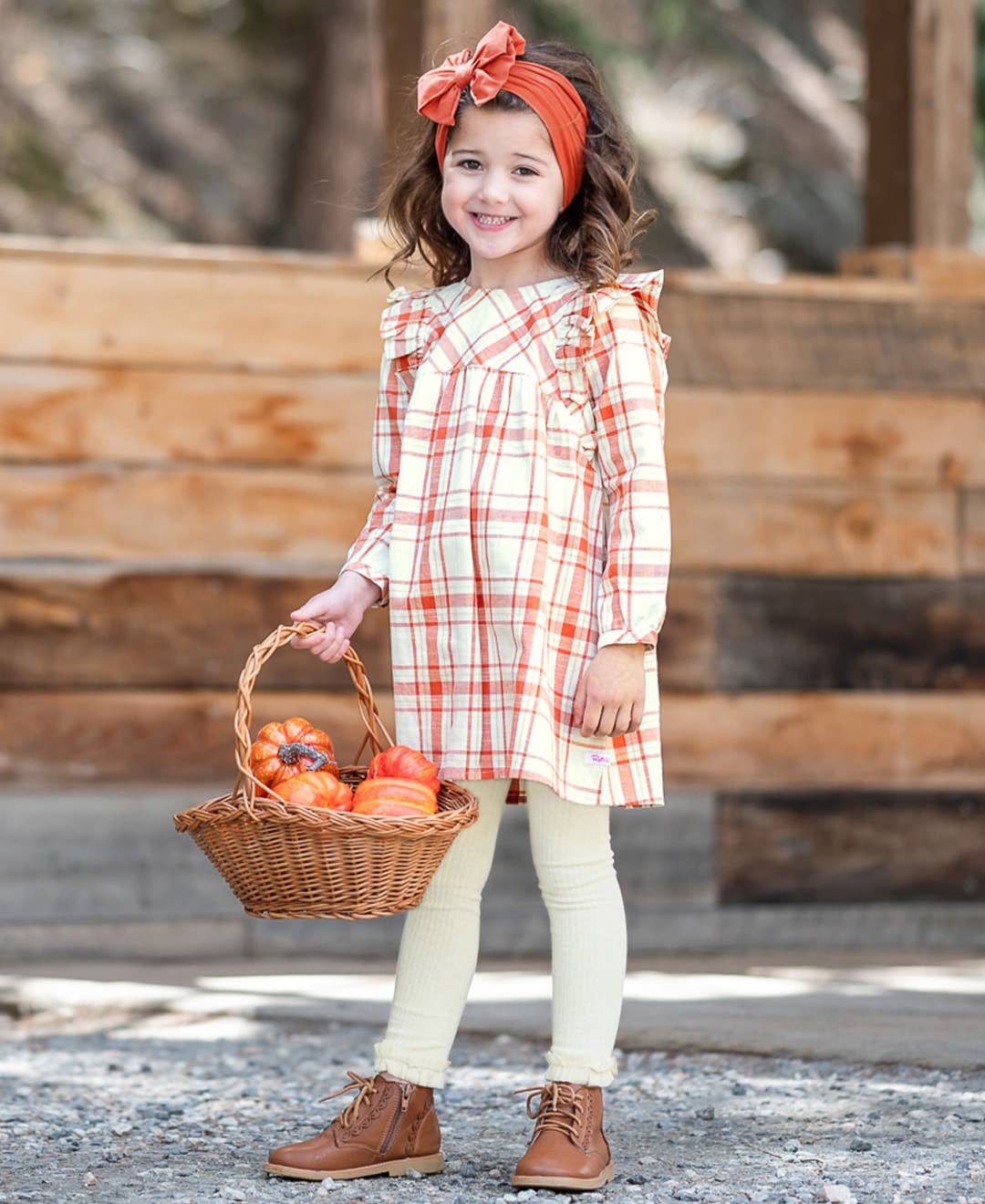 RuffleButts + RuggedButts - Girls Oatmeal Rib Knit Footless Ruffled Tights