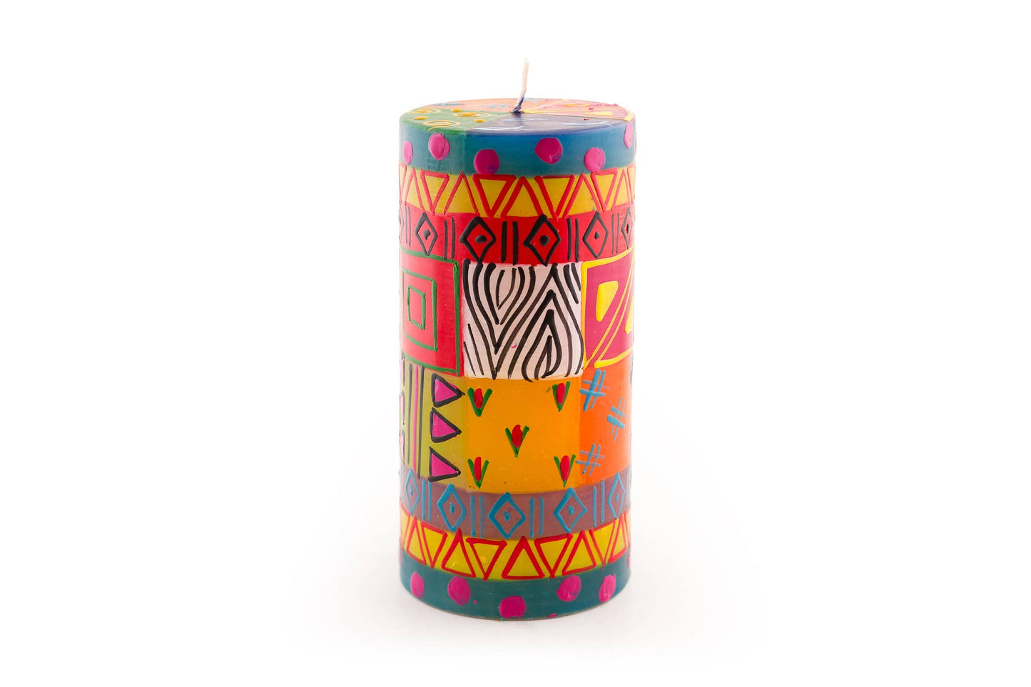 Thumbprint Artifacts - Multi Color Ethnic Candle