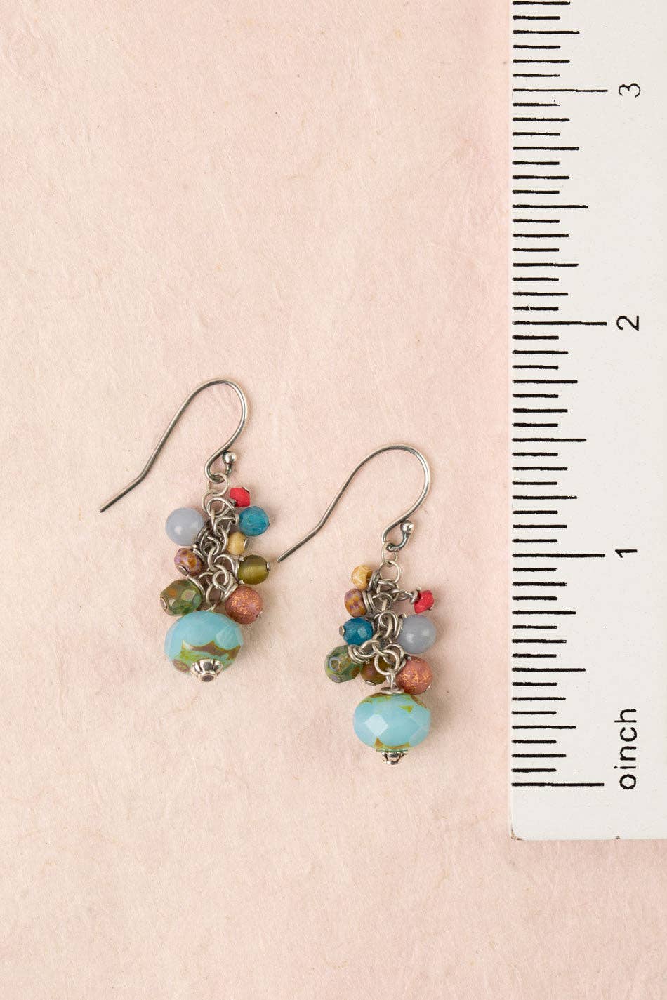 Anne Vaughan Designs Jewelry - Leilani Neon Apatite, Czech Glass Cluster Earrings