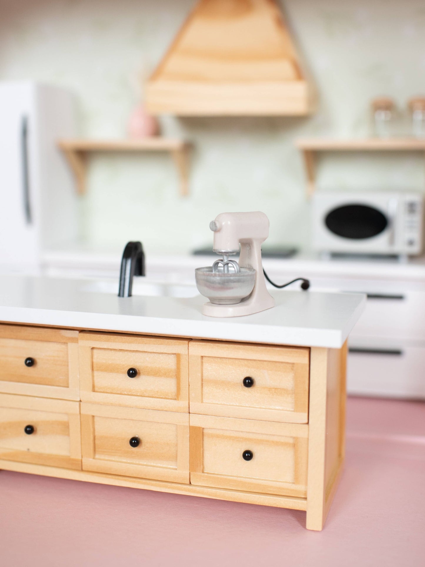 Macy Mae Dollhouse Designs - Dollhouse Kitchen Stand Mixer | Pink Yellow Blue Green