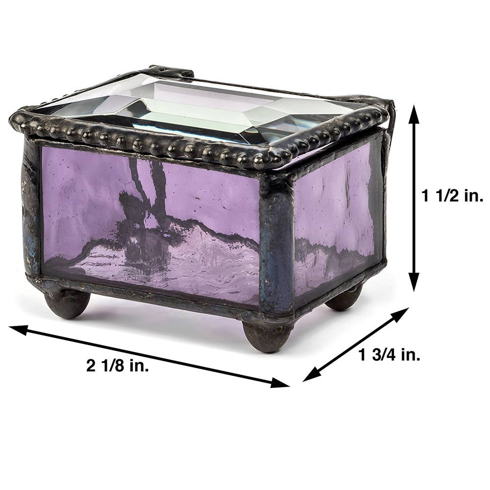 J Devlin Glass Art & Bert Anderson Collection - Small Stained Glass Ring Box J Devlin Box 325 Series
