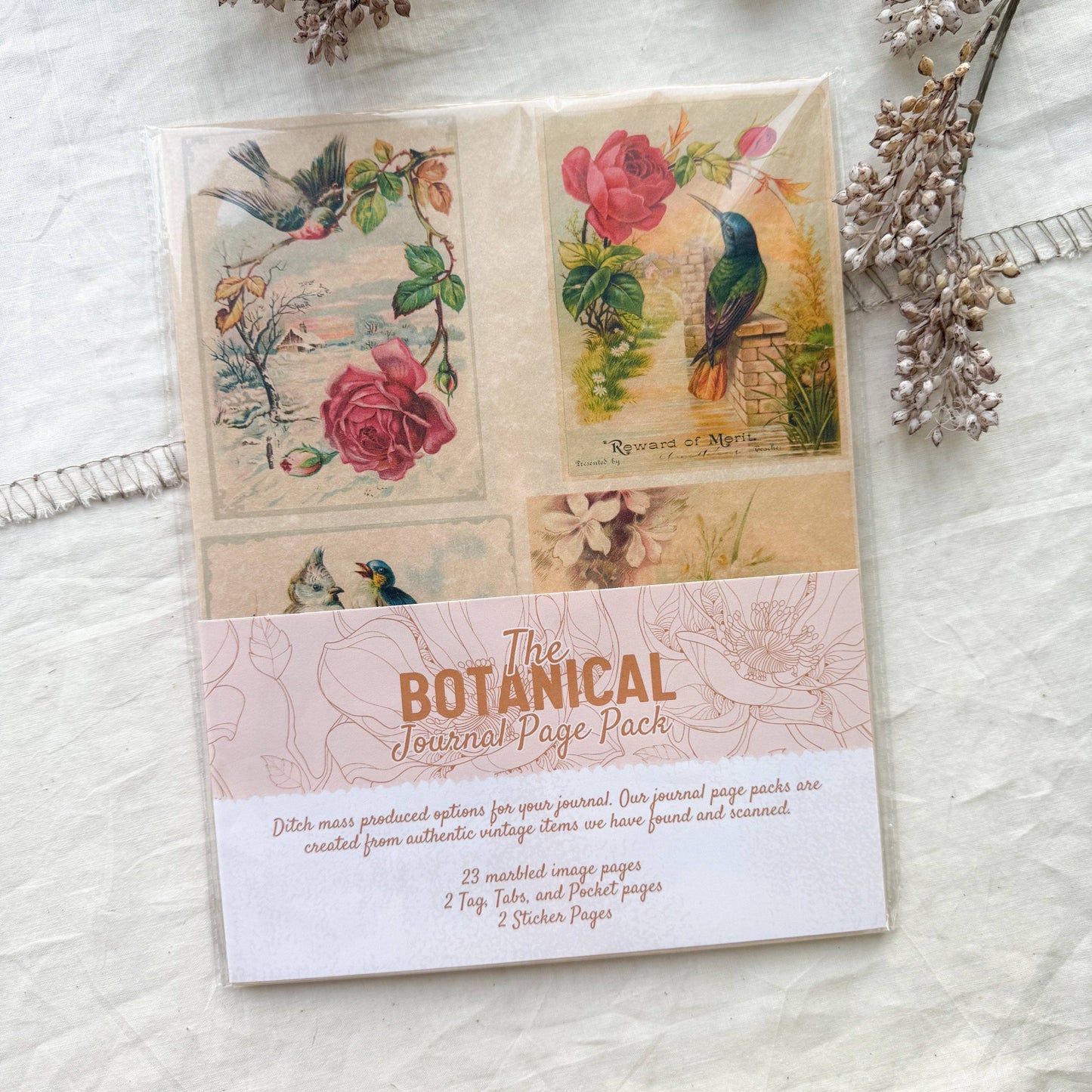 A House of Books - Junk Journal Page Pack- Floral