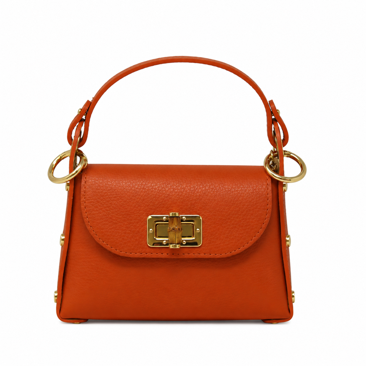 German Fuentes Handbags - GF1075 GENUINE ITALIAN LEATHER  BAMBOO CLASP, CROSSBODY BAG