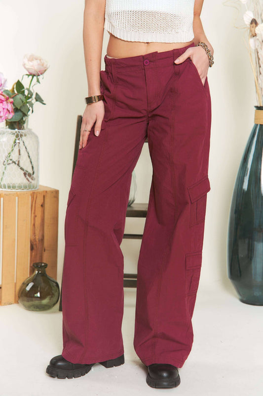 ADORA LA - LOW-RISE CASUAL CARGO PANTS