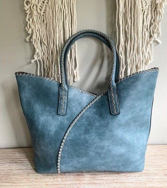 MiMi Wholesale - COL001-2 2-in-1 Stitch Trim Detail Shoulder/Tote Set Bag