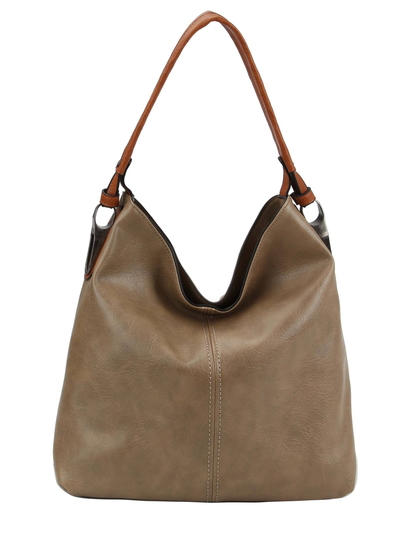 MiMi Wholesale - LHL001-2 Side Metal Accent Hobo Bag