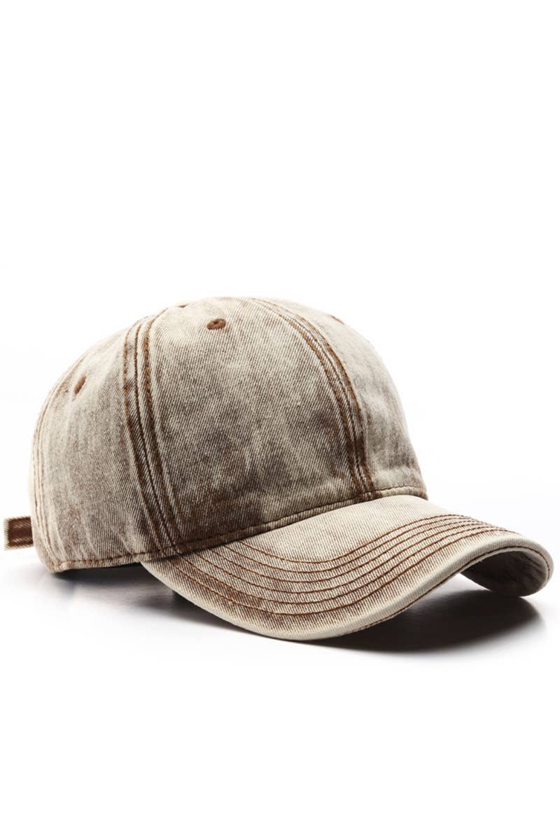 Lovenne - Washed Denim Solid Baseball Cap Street Style_Cwah0527