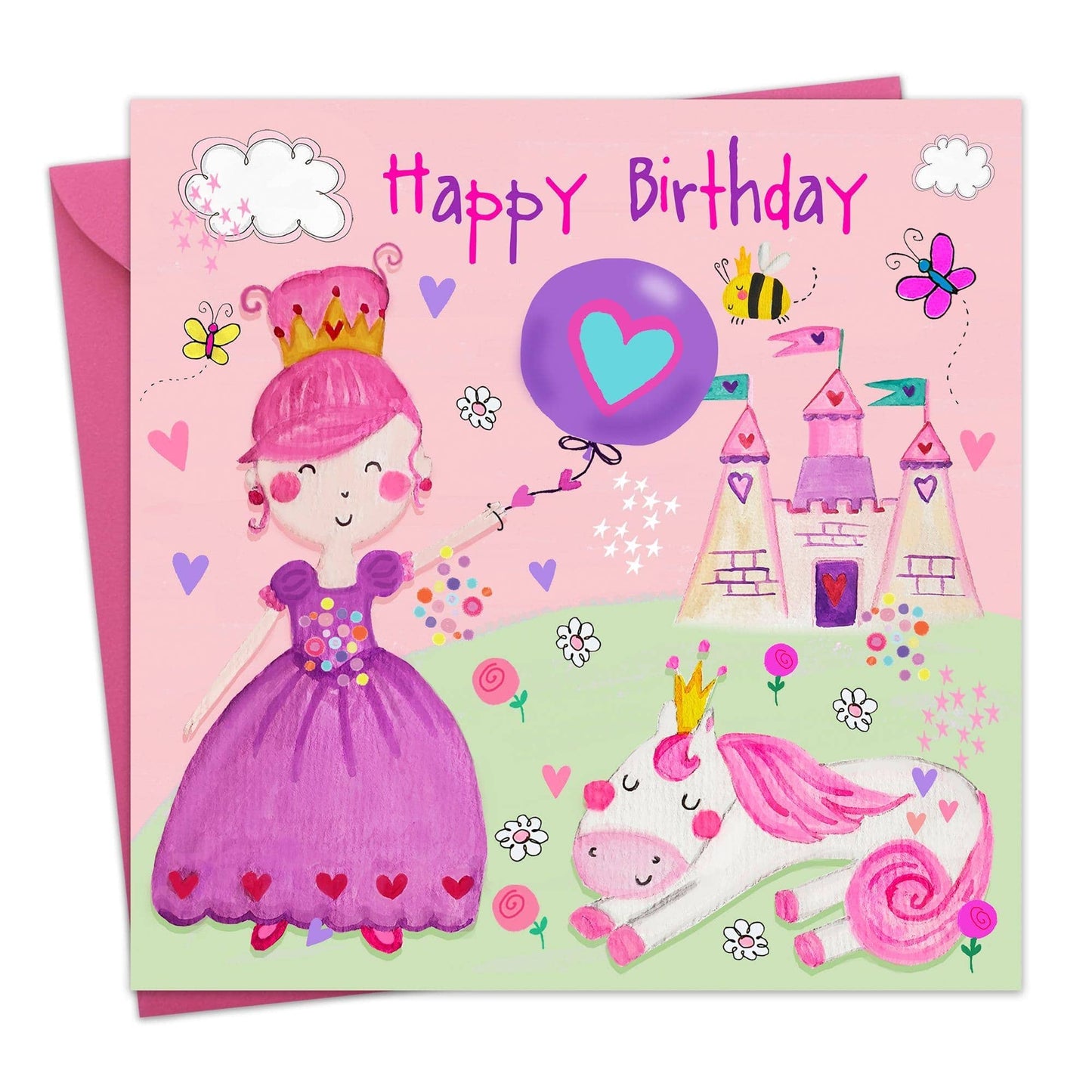 Twizler Ltd - Girl's Birthday Card Princess Balloon