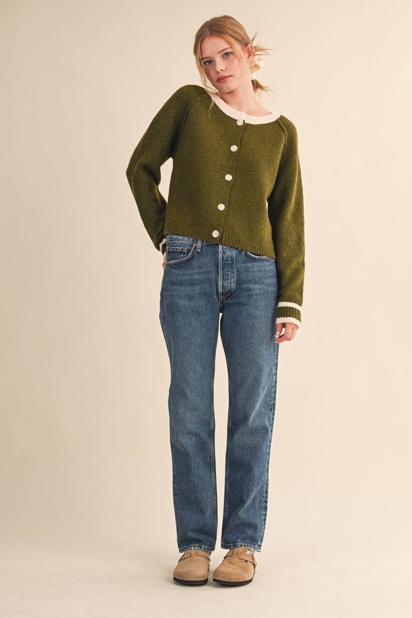 &MERCI - TWO TONE SWEATER CARDIGAN MSW11246