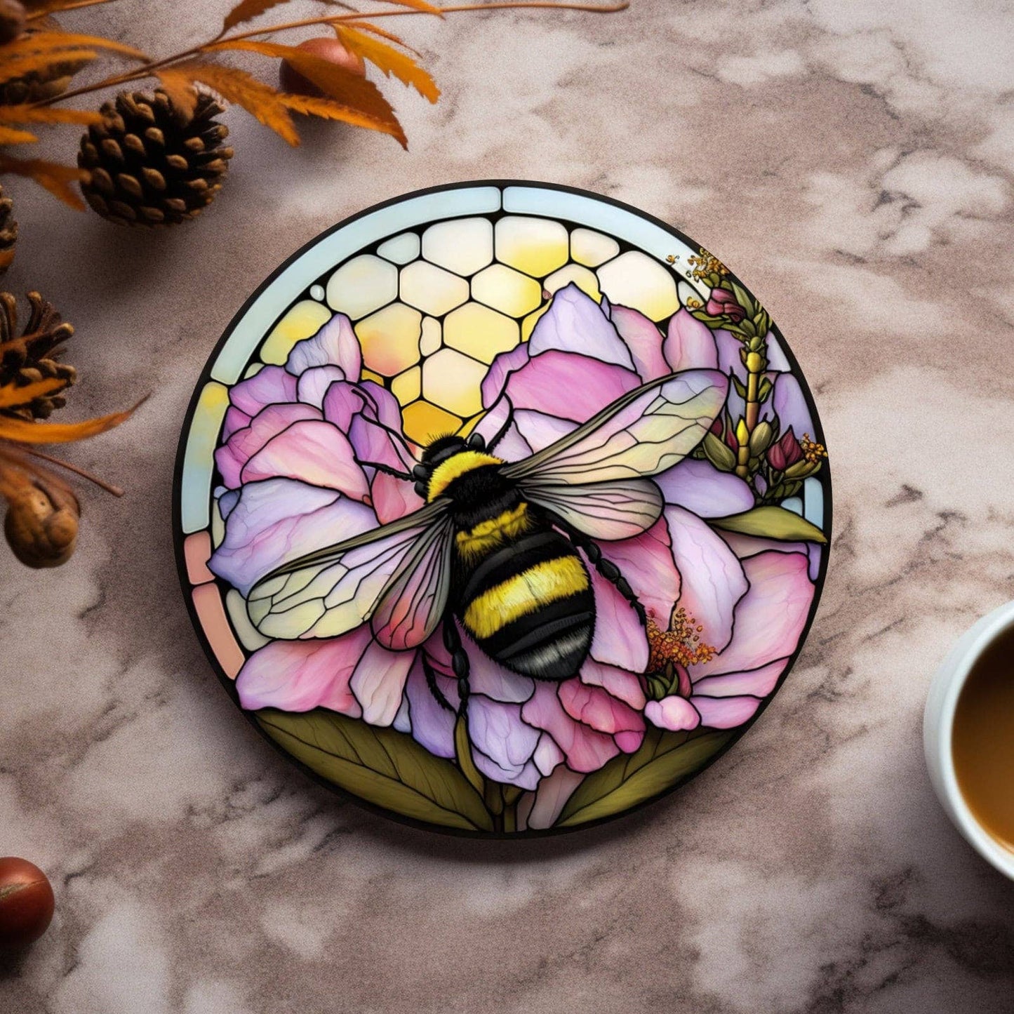 Fernville Creations - Nature-Inspired Stained Glass Ceramic Coasters