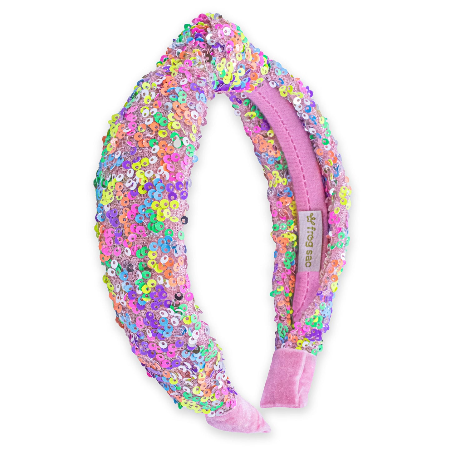 Frog Sac - Kids Knot Headband - Rainbow Sequin Knotted Hair Accessories