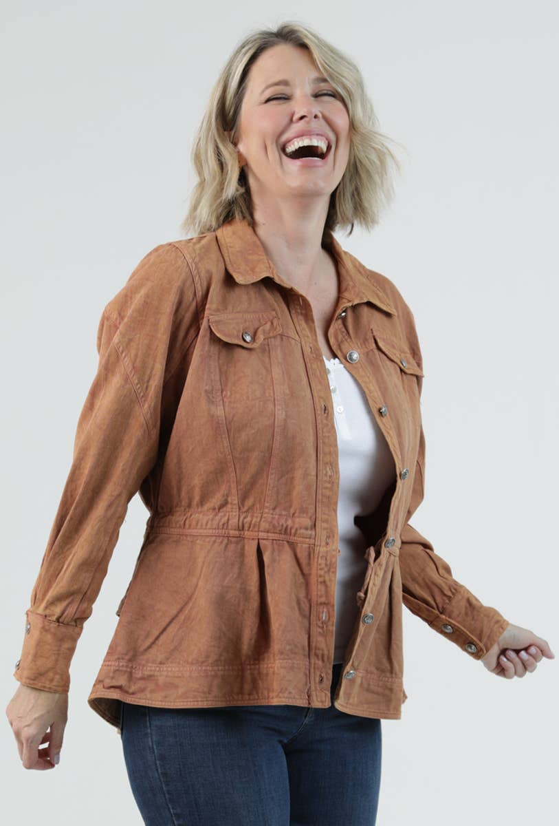 Nostalgia - E2U94-ASIS DENIM RUFFLE PEPLUM JACKET