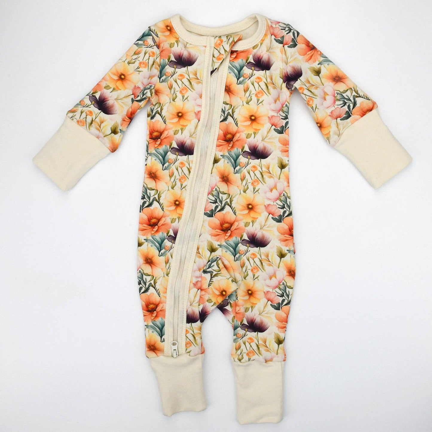 Earthy - Organic Cotton Baby Pajamas 2-Way Zip Front Zipper Sleeper, Lilly