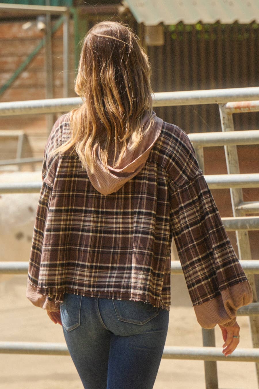 Oddi - Plaid Pullover Long Sleeve Jacket