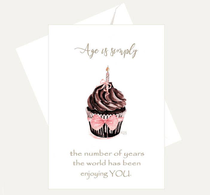 Bellflower Girl - Age is Simply the Number... Chocolate Cupcake Birthday Card
