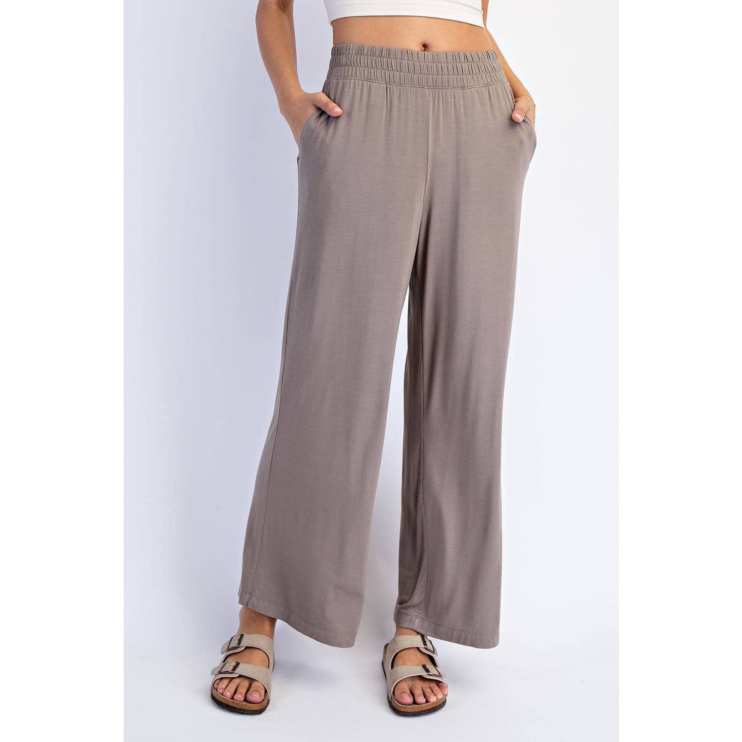 Rae Mode - VISCOSE MODAL CROPPED WIDE LEG PANTS