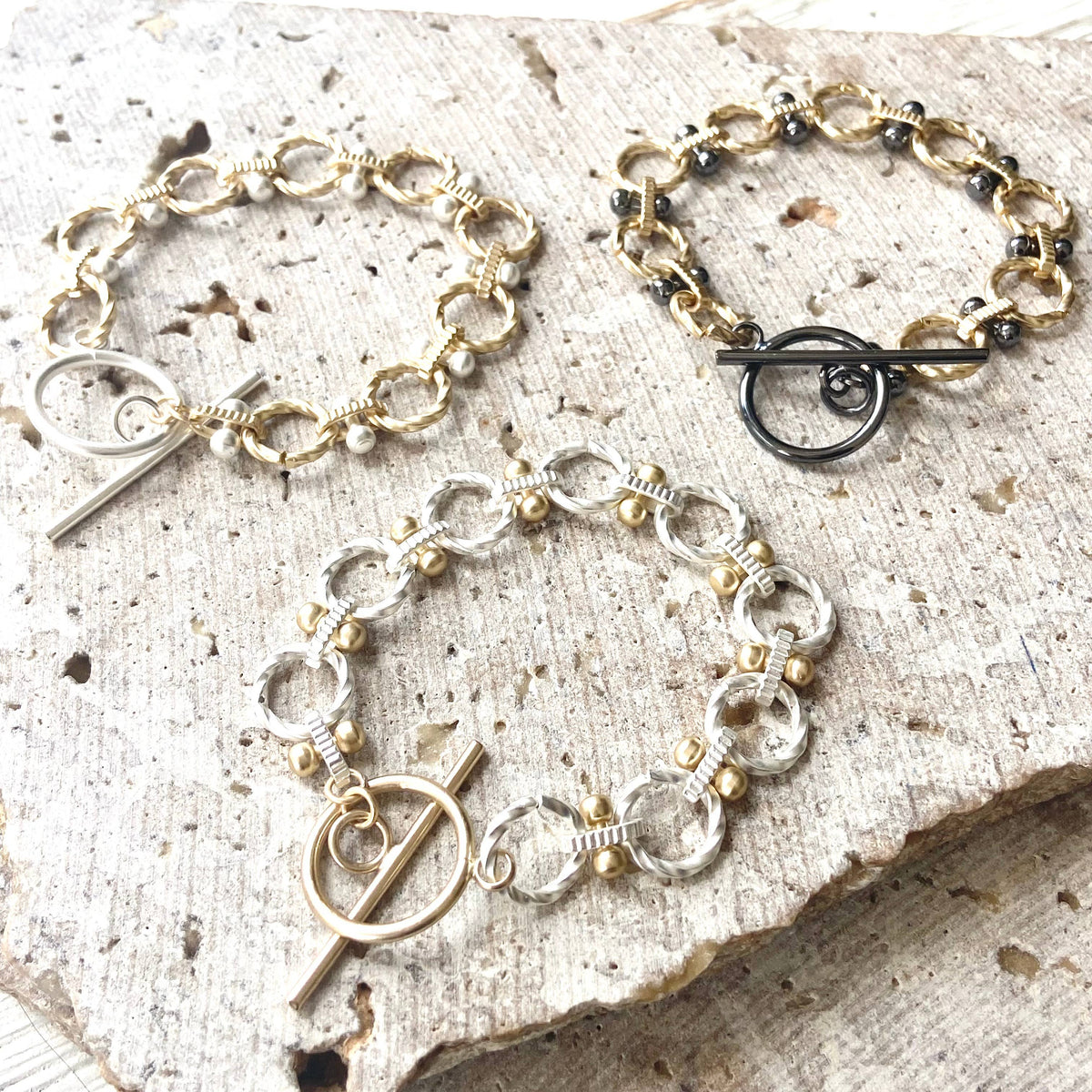 VB&CO Designs Handmade Jewelry - Matte gold Matte silver bracelets boutique jewelry trending