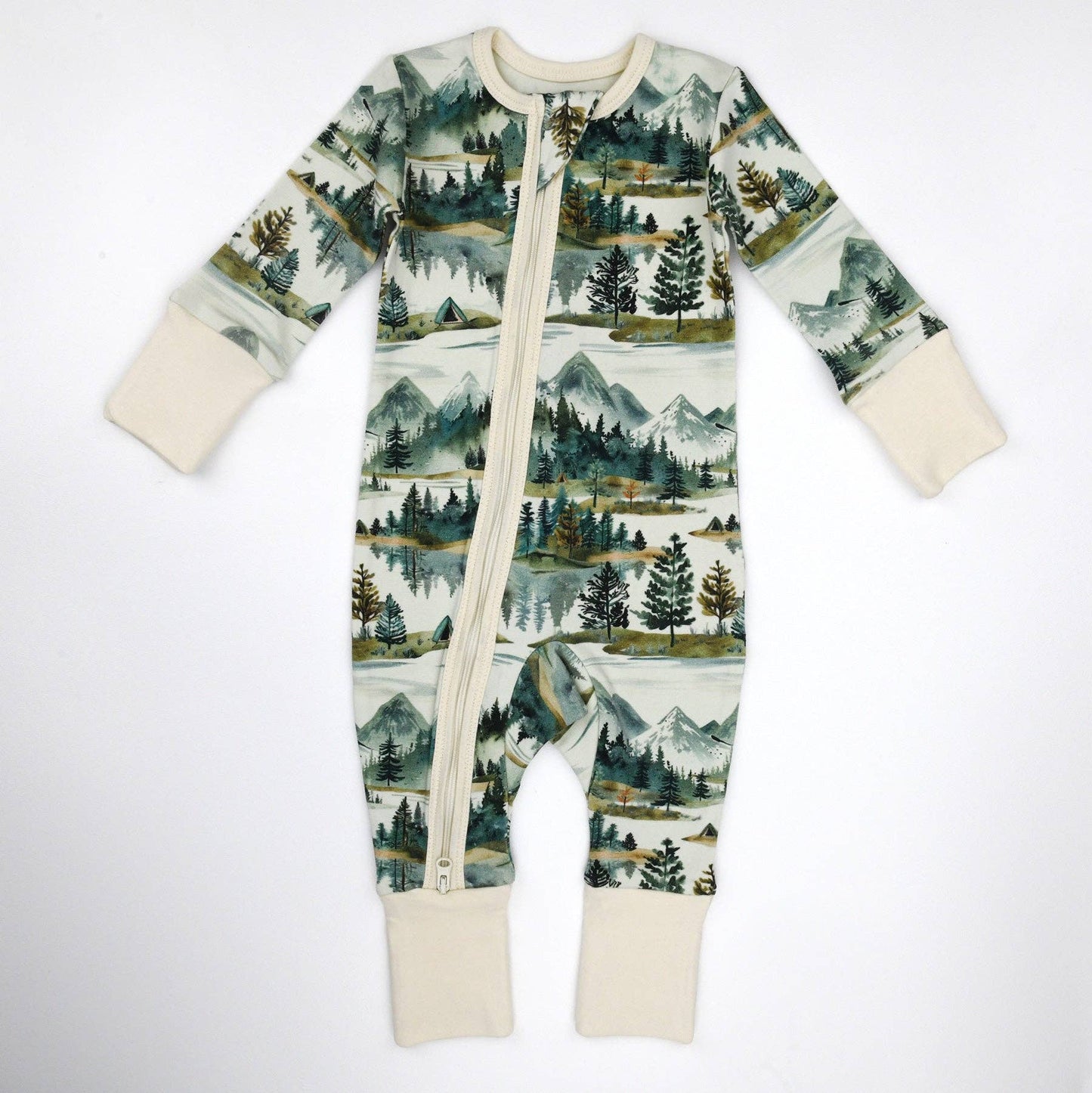 Earthy - Organic Cotton Baby Pajamas 2-Way Zipper Sleeper, Teton