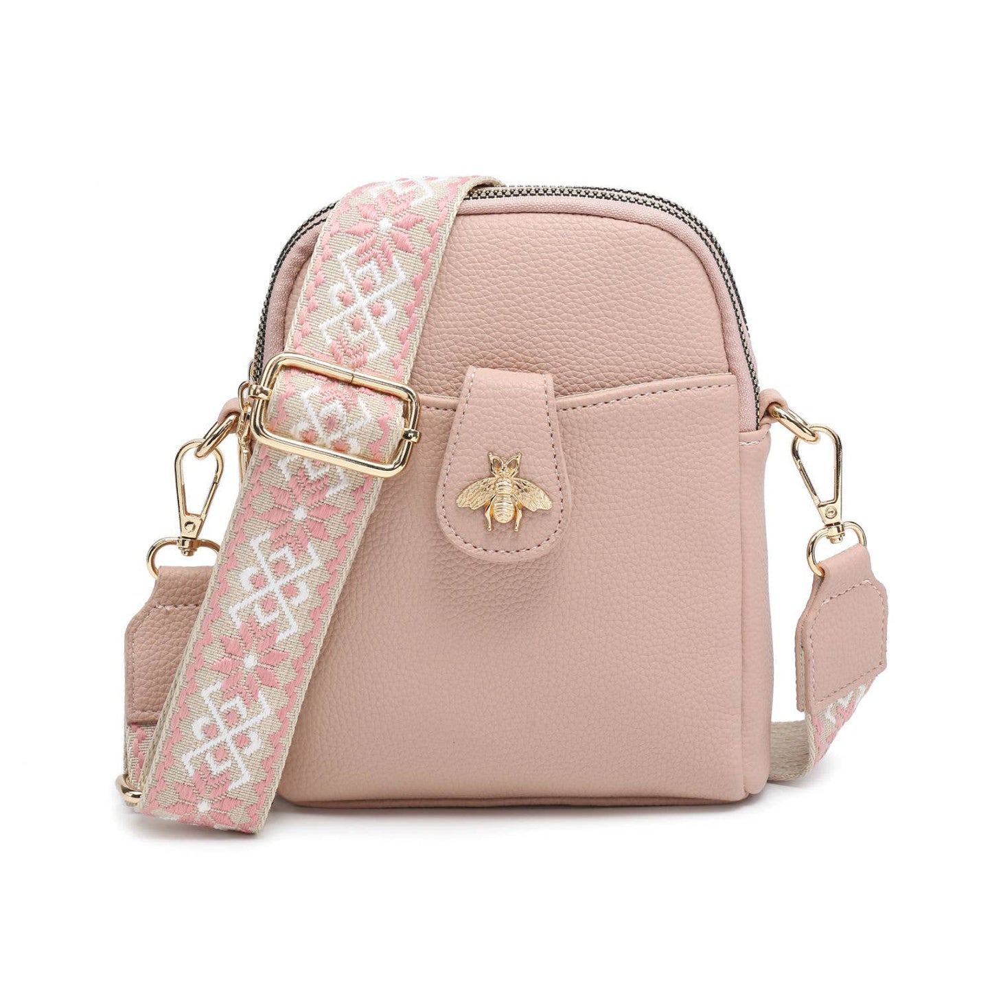 Papaya Fashion Ltd - B23001 Cross Body Handbag with double zip top sections