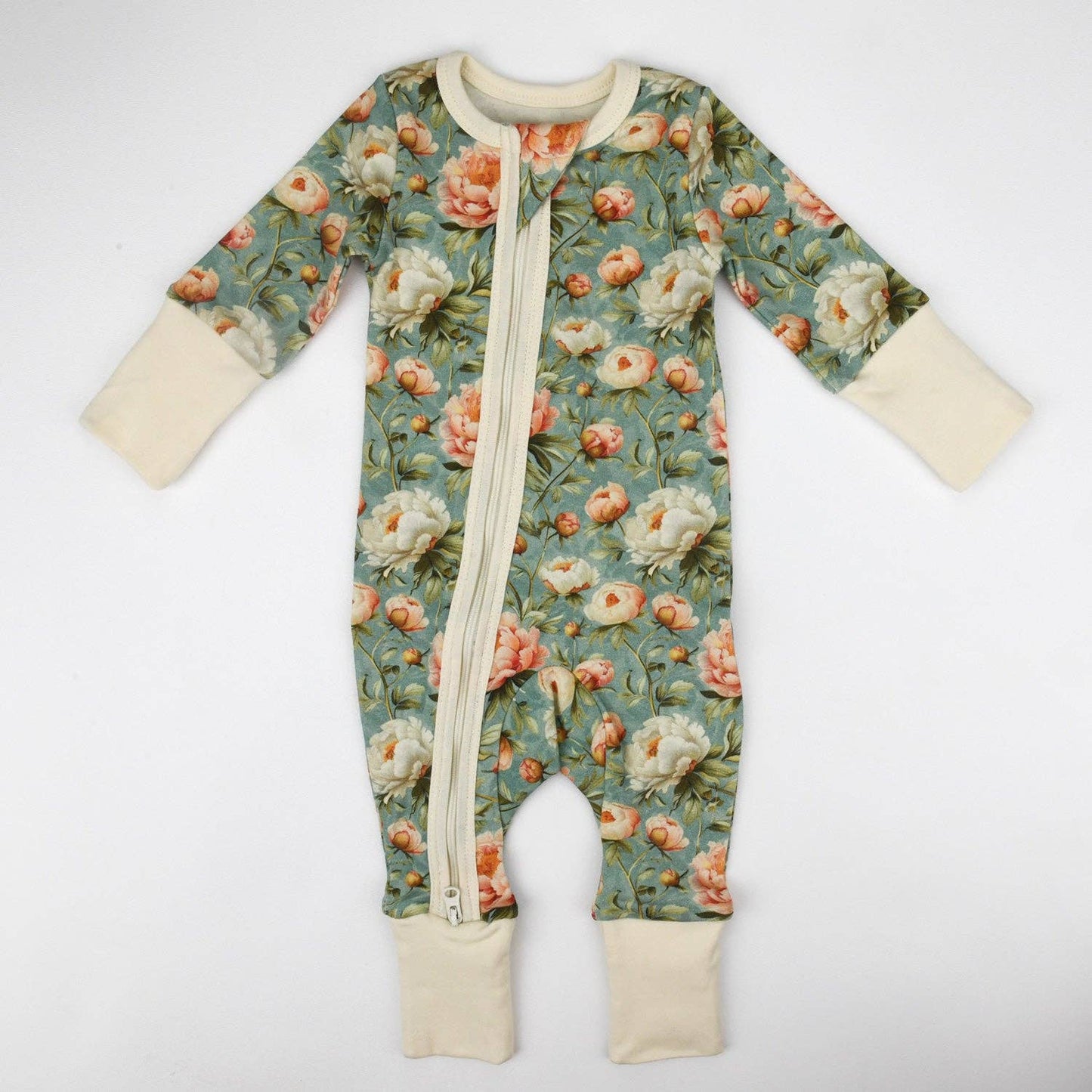 Earthy - Organic Cotton Baby Pajamas 2-Way Zip Front Zipper Sleeper, Elodie