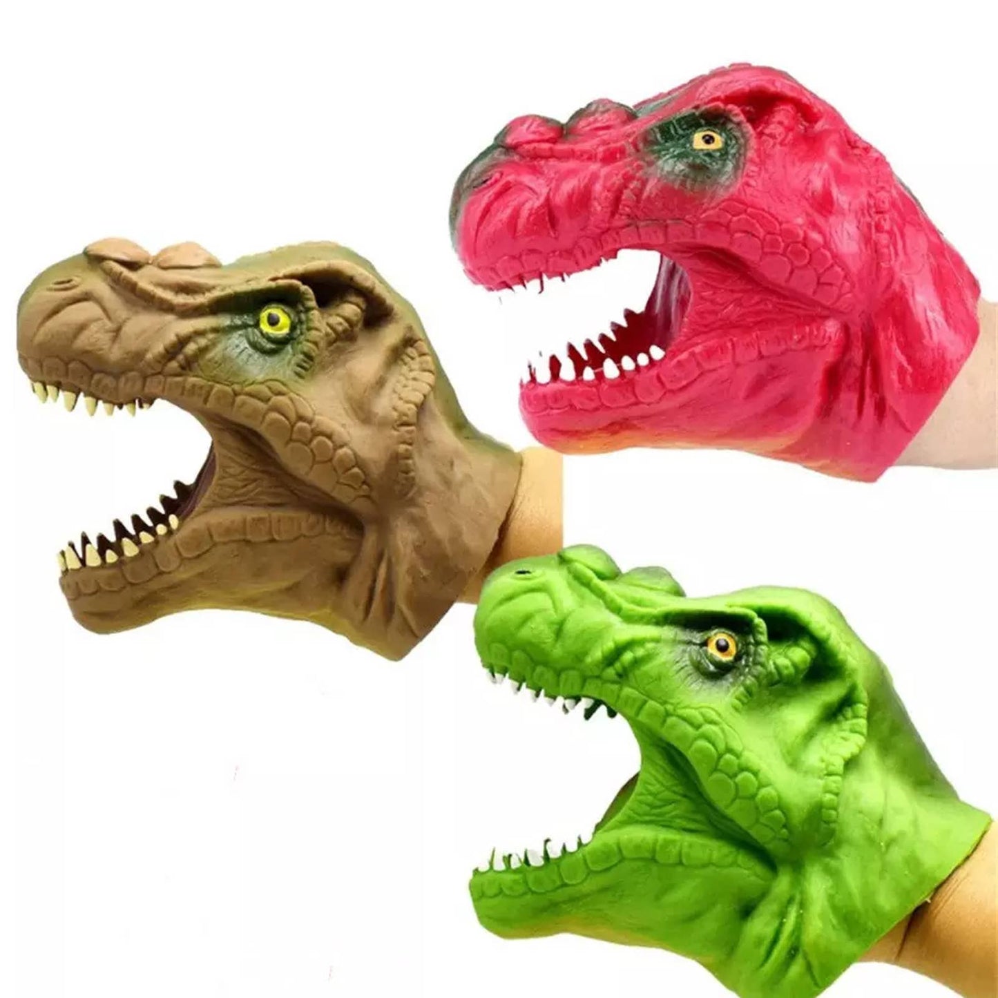 JSBlueRidge Toys - Dinosaur Head Hand Puppet Kids Toy- Assorted in Bulk