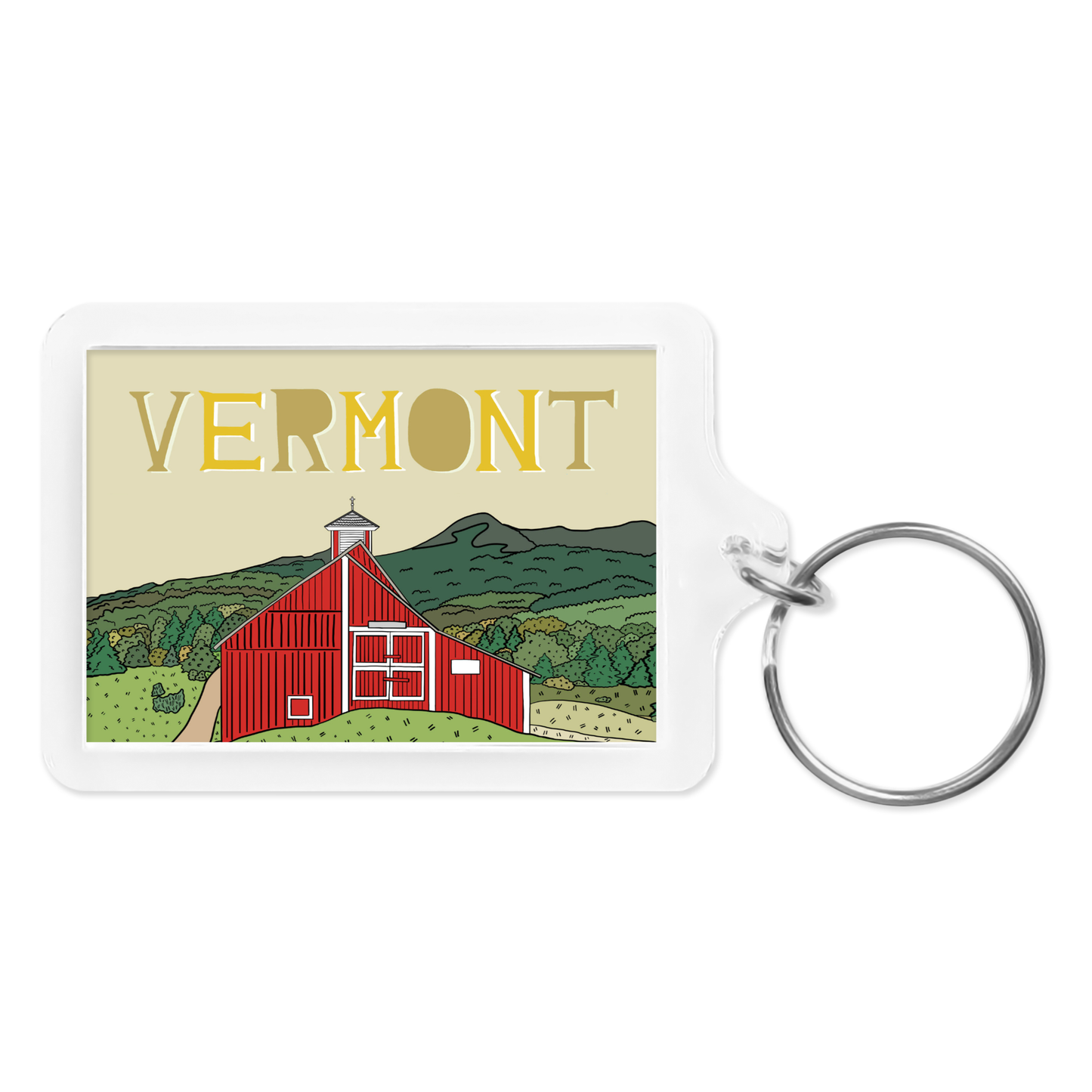 Made by Nilina - Vermont Barn Keychain Farm Farming VT Souvenir
