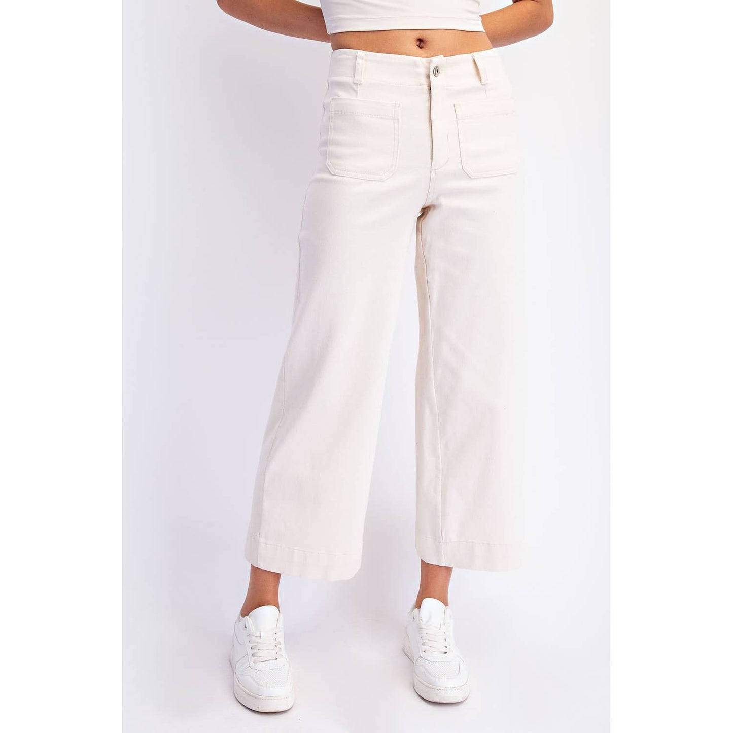 Rae Mode - HEAVY COTTON TWILL CROPPED WIDE PANTS