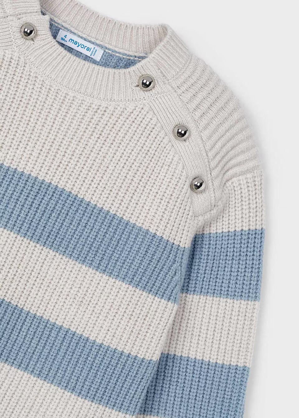 Blue Knit Stripe Sweater