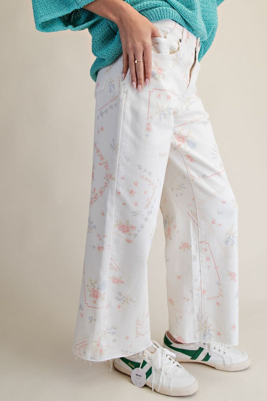 Printed White Pants