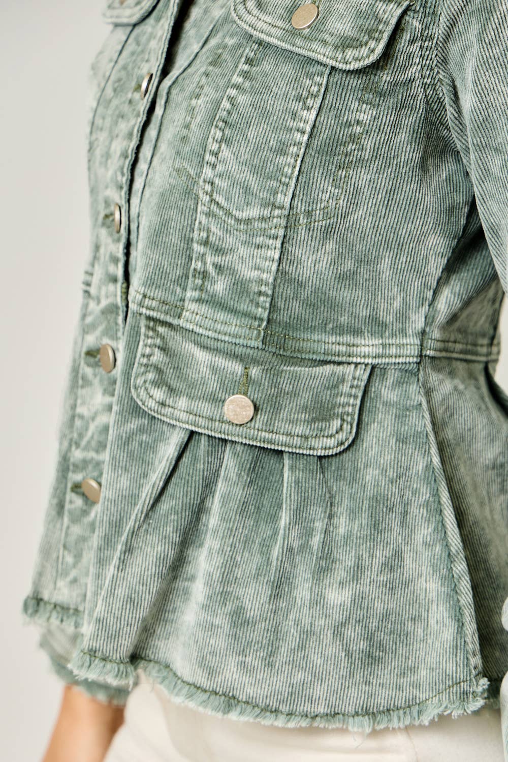 Mystree - 61134 Washed Denim Peplum Jacket