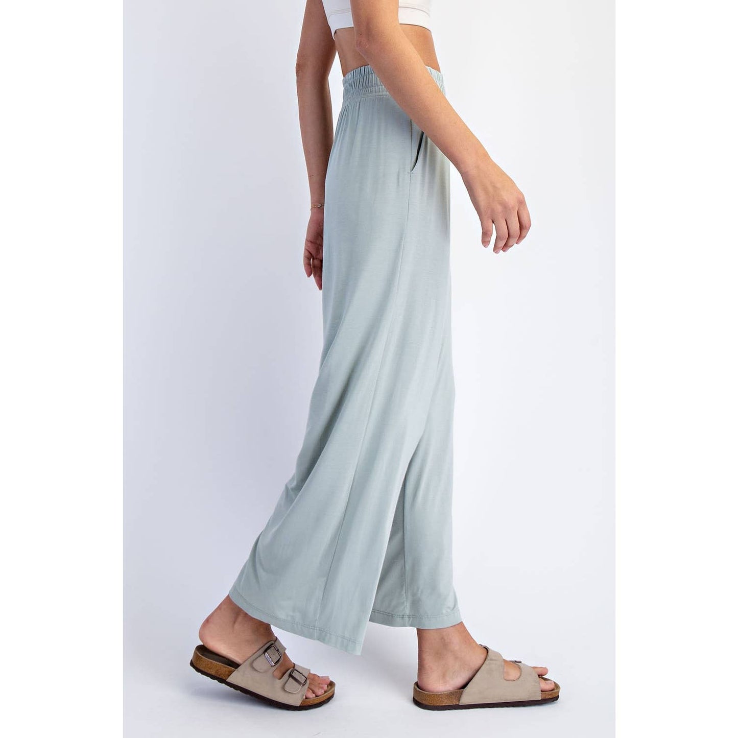 Rae Mode - VISCOSE MODAL CROPPED WIDE LEG PANTS