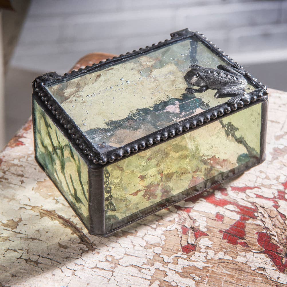 J Devlin Glass Art & Bert Anderson Collection - Box 174 Green Frog Box