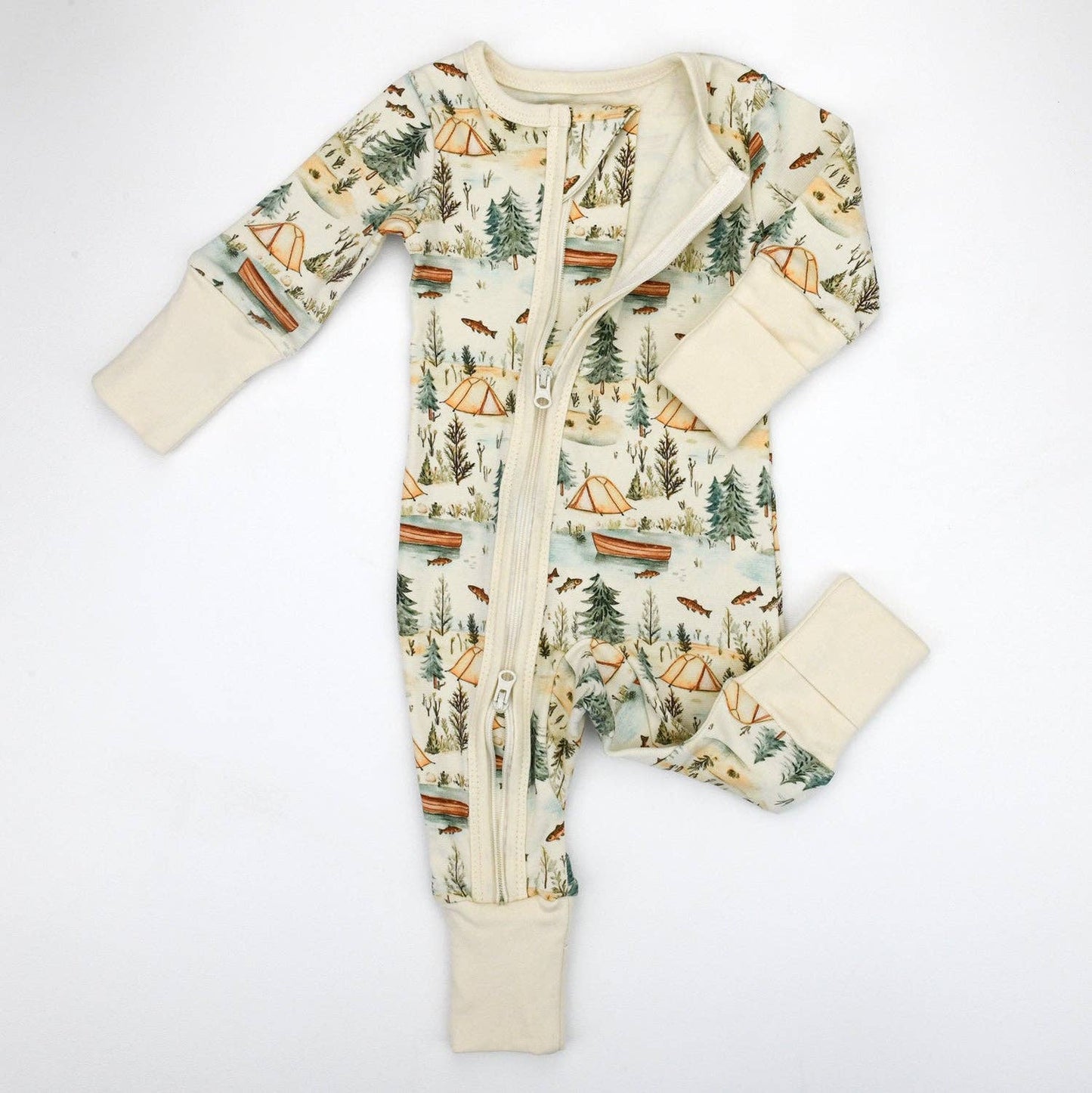 Earthy - Organic Cotton Baby Pajamas 2-Way Zip Front Zipper Sleeper, Everett