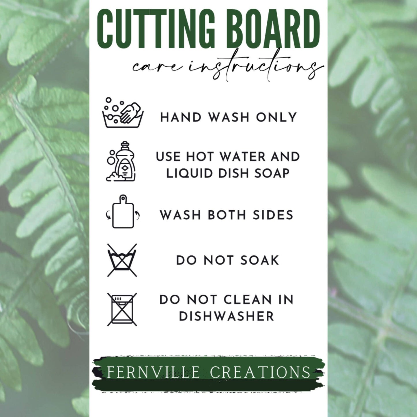 Fernville Creations - Tempered Glass Cutting Board: Farmhouse Kitchen Tray
