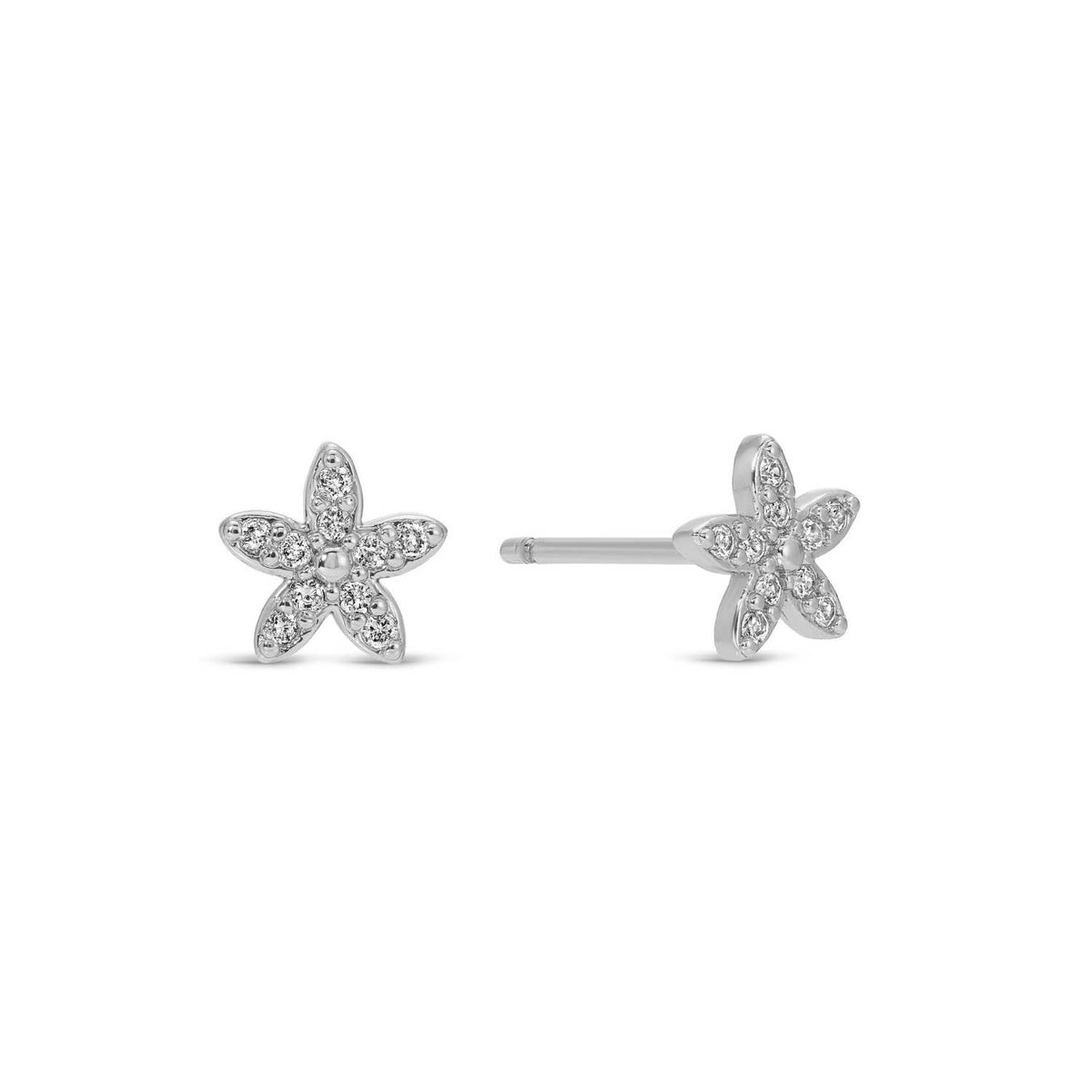 Splendid Iris - Pavé Flower Studs On Velvet Tag