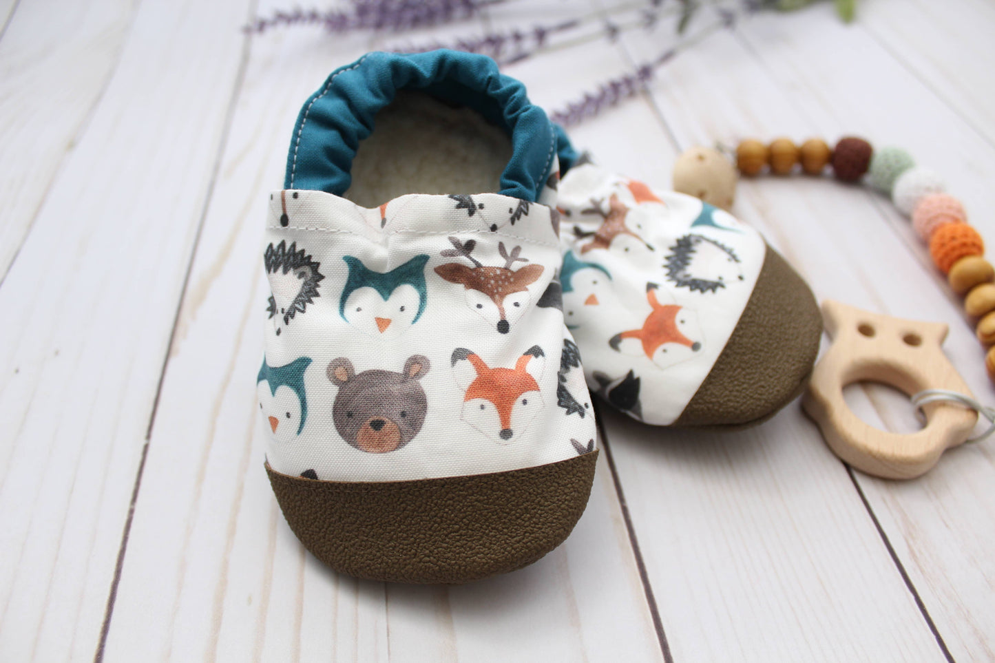 Scooter Booties - Forest Faces Baby Shoes