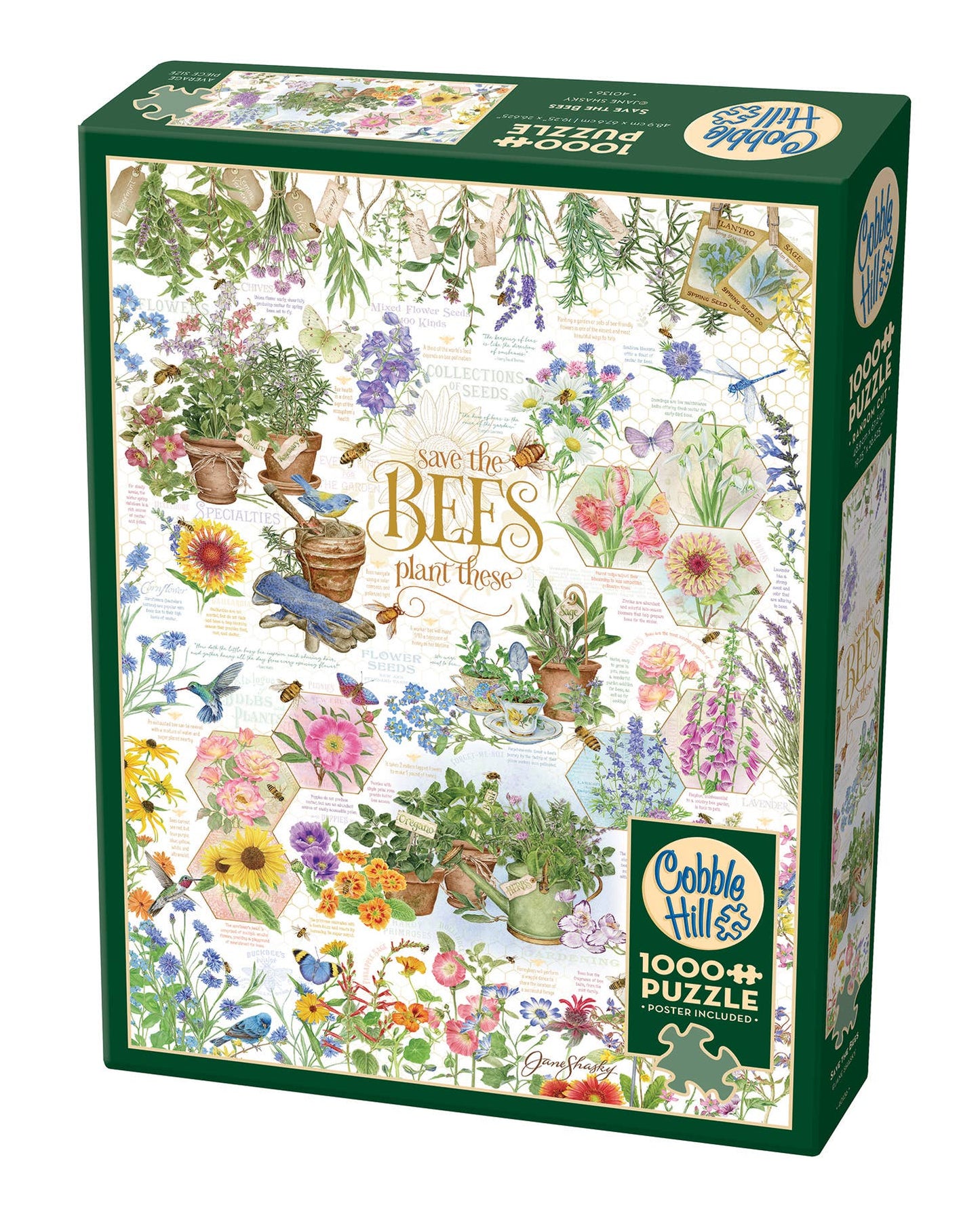 Outset Games and Cobble Hill Puzzles - Save the Bees 1000-Piece Puzzle