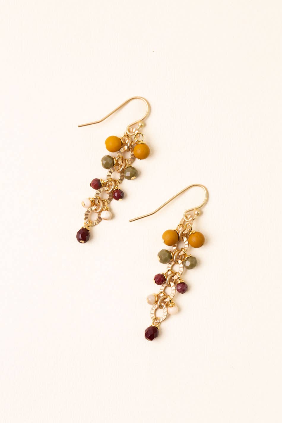 Anne Vaughan Designs Jewelry - Ember Czech Glass, Mookaite Cluster Earrings