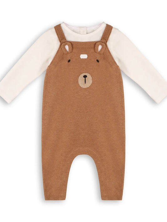 Bear Sweater Knit Overalls