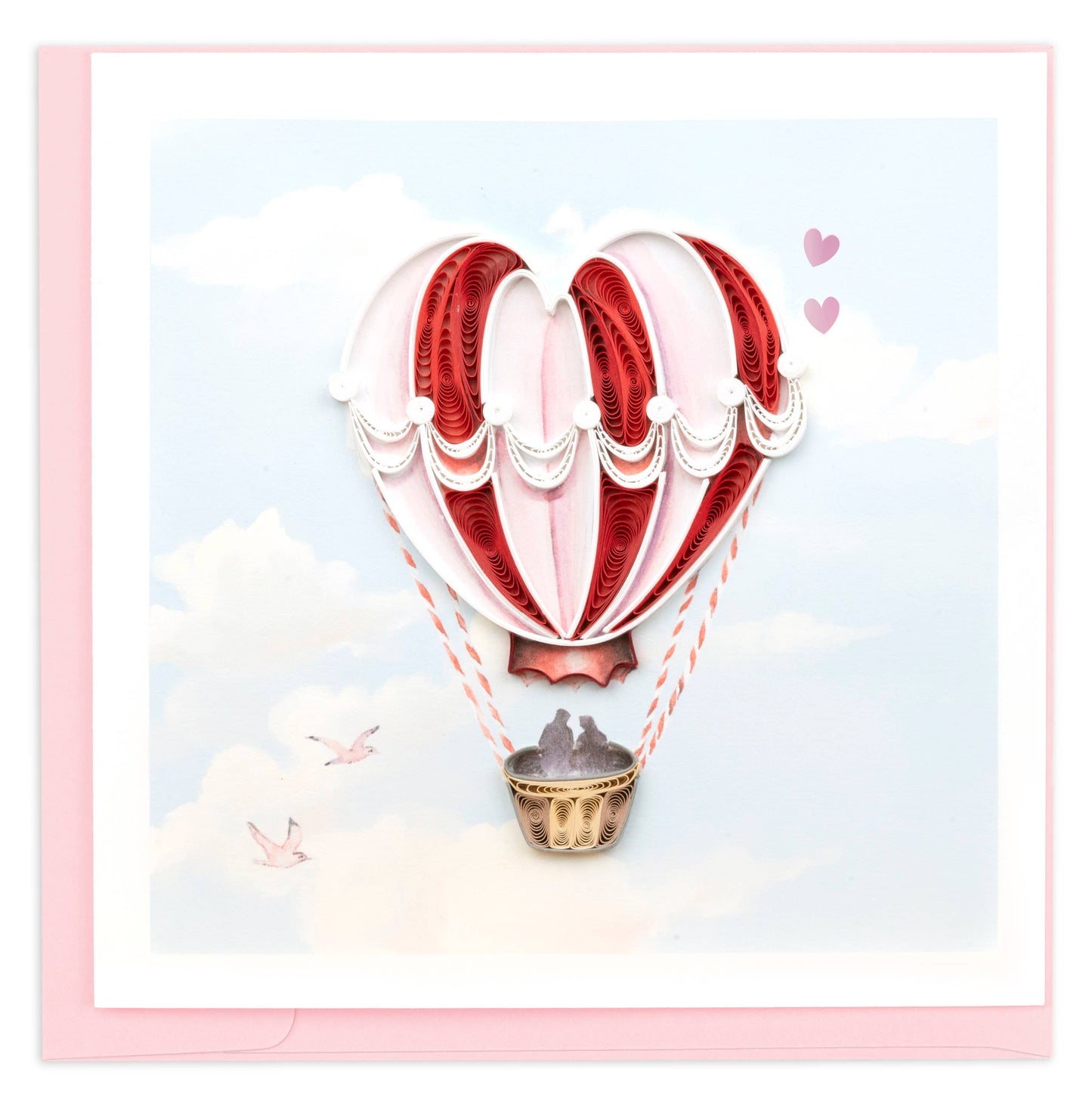 Quilling Card - Quilled Heart Air Balloon Greeting Card