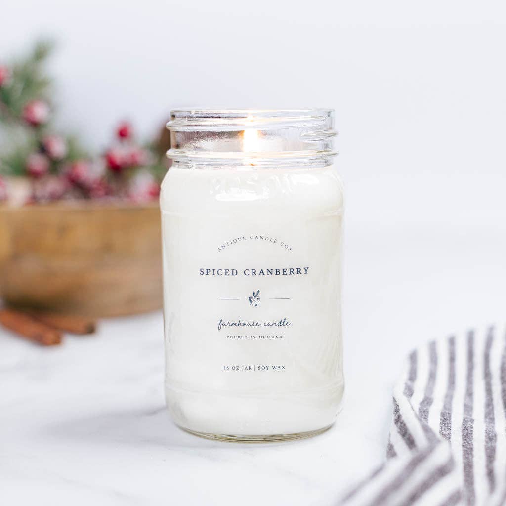 Antique Candle Co.® - Spiced Cranberry - Soy Wax Mason Jar Candle