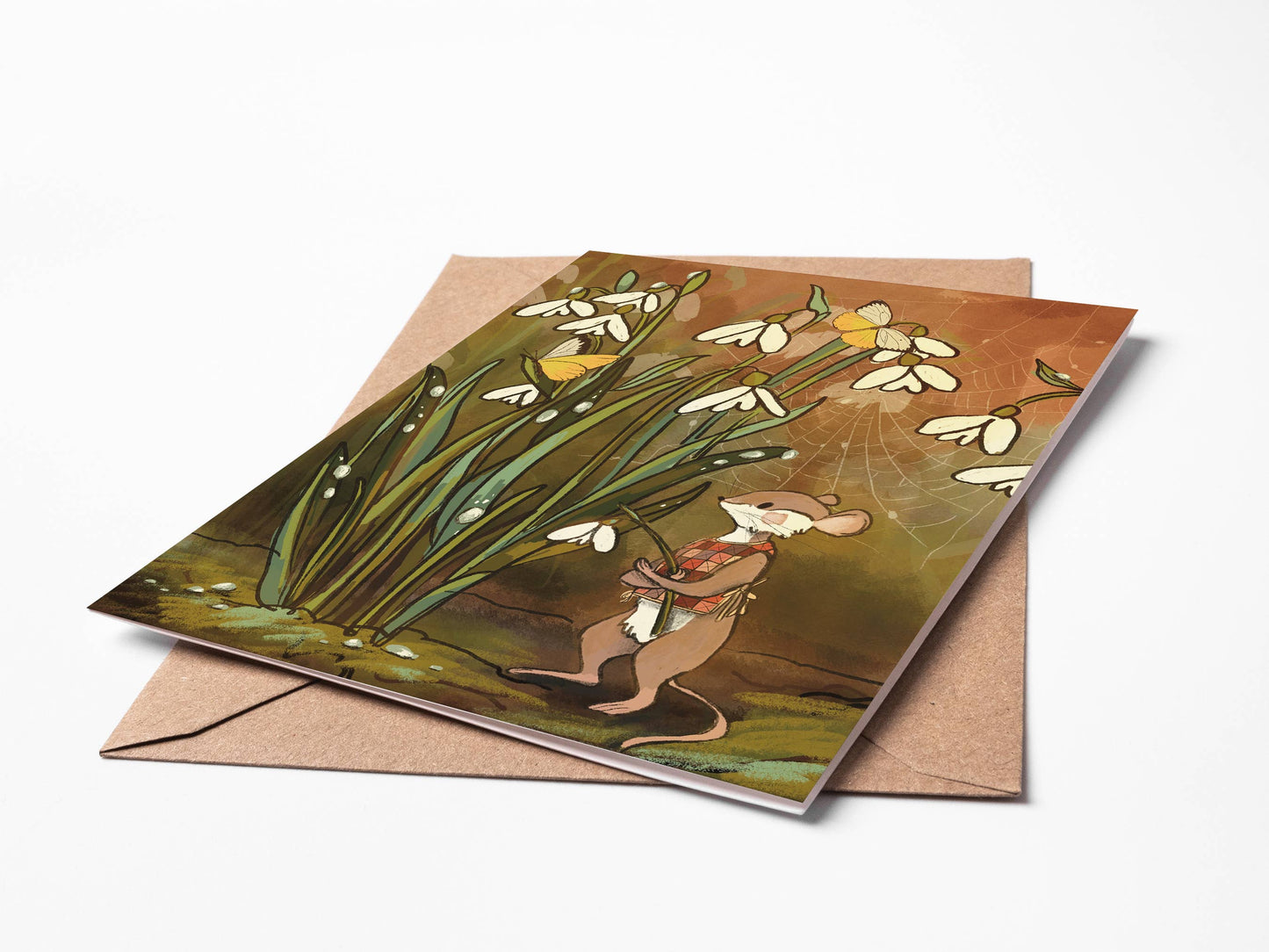 Randi Lynn Reed Illustration - Spring Mouse Single Blank Greeting Card